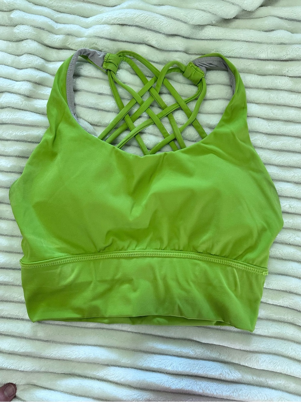 Green Strappy Back Sports Bra